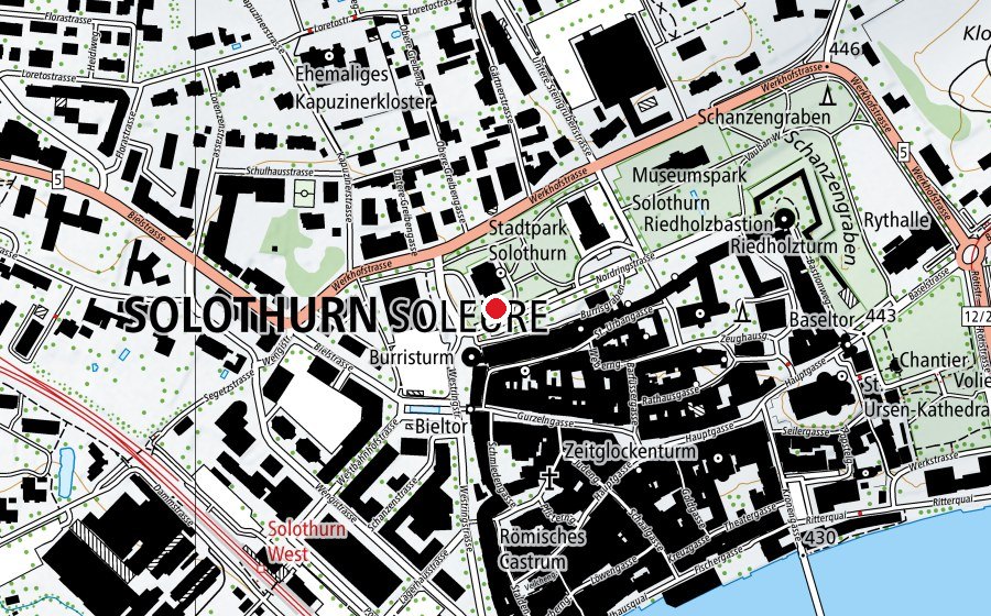 Map showing the location of Generationenspielplatz (Playground)