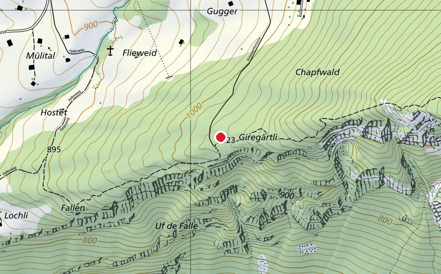 Mappa con la posizione di Girengärtli (Parco giochi)