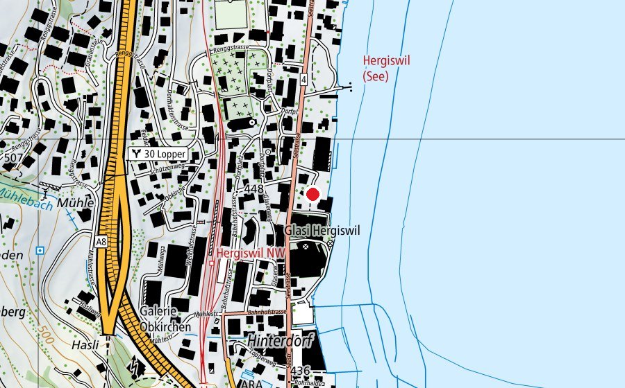 Map showing the location of Glasi Park (Playground)