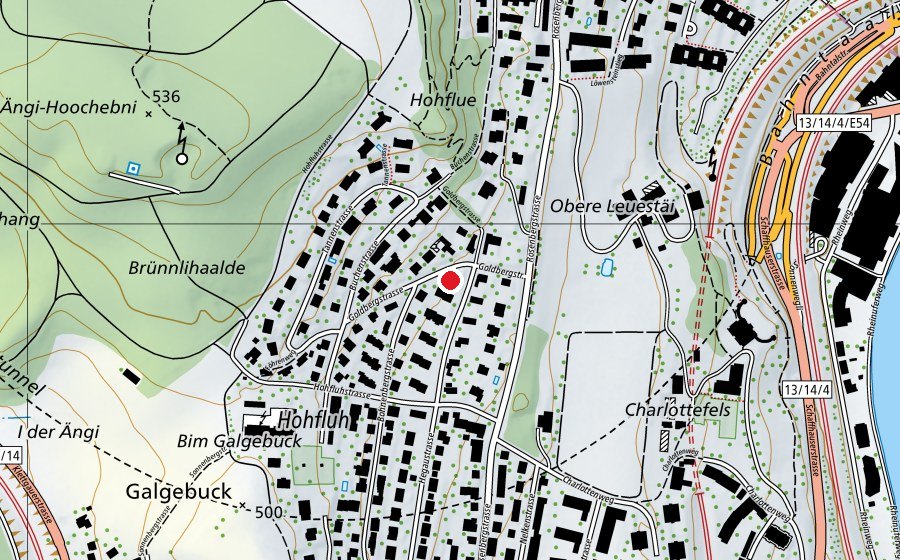 Carte indiquant l’emplacement de Goldbergstrasse (Place de jeux)