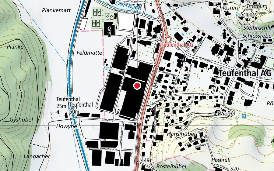 Map showing the location of Goldfröschli's Kinderwelt (Playground)