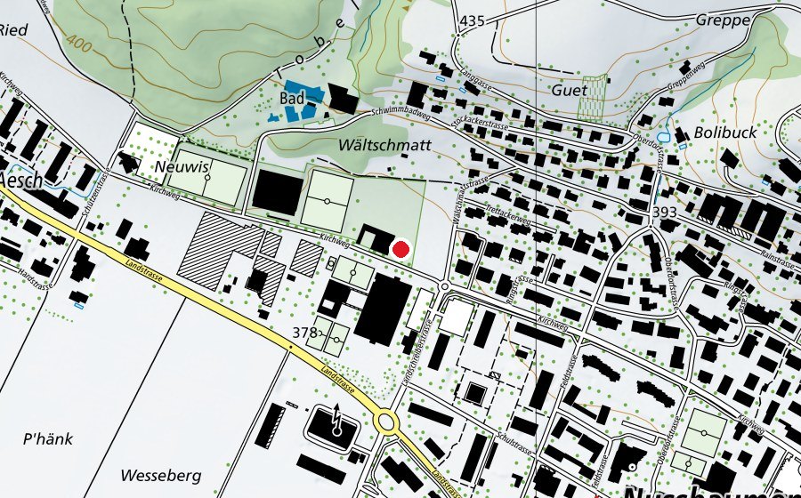 Carte indiquant l’emplacement de Goldiland (Place de jeux)