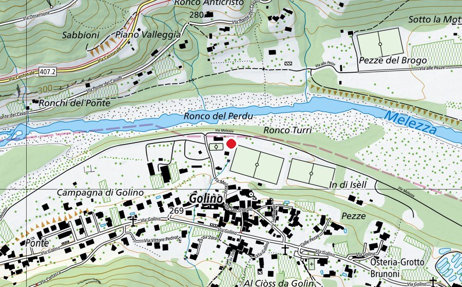 Map showing the location of Golino campo sportivo (Playground)
