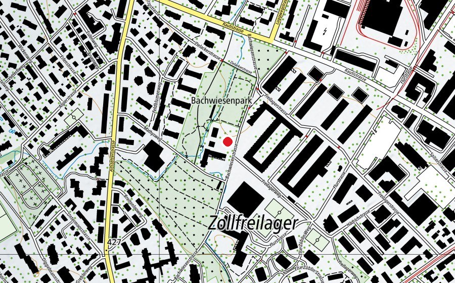 Carte indiquant l’emplacement de GZ Bachwiesen (Place de jeux)