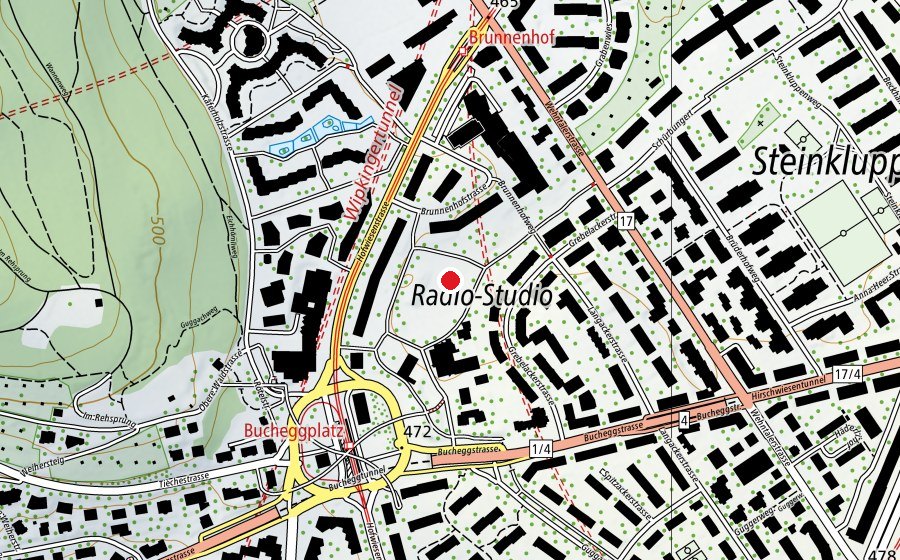Map showing the location of GZ Buchegg (Playground)