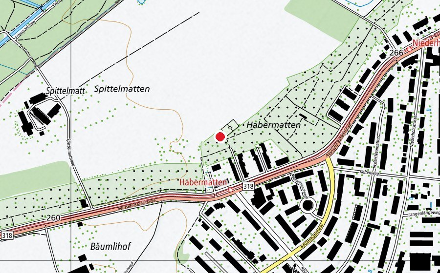 Carte indiquant l’emplacement de Habermatten (Place de jeux)