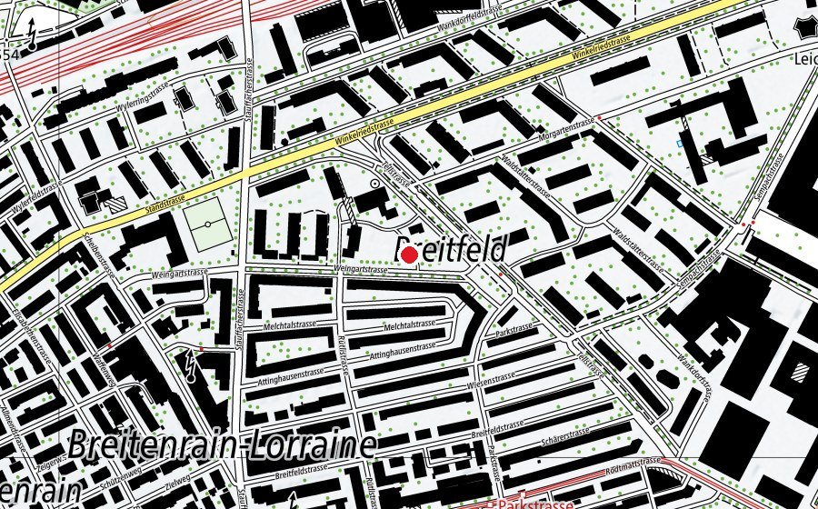 Karte mit dem Standort von Häslispielplatz (Spielplatz)