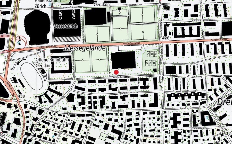 Mappa con la posizione di Hallenbad Oerlikon (Parco giochi)