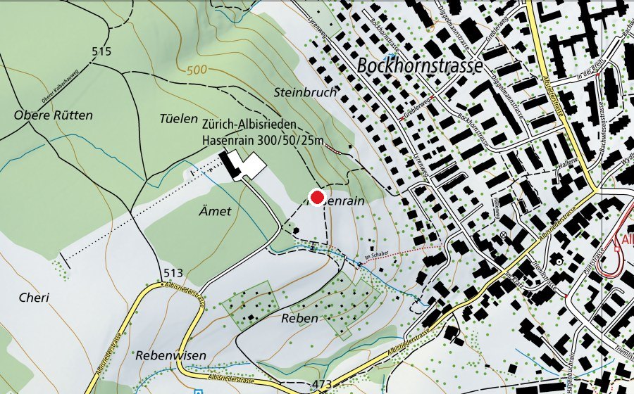 Karte mit dem Standort von Hasenrain (Spielplatz)