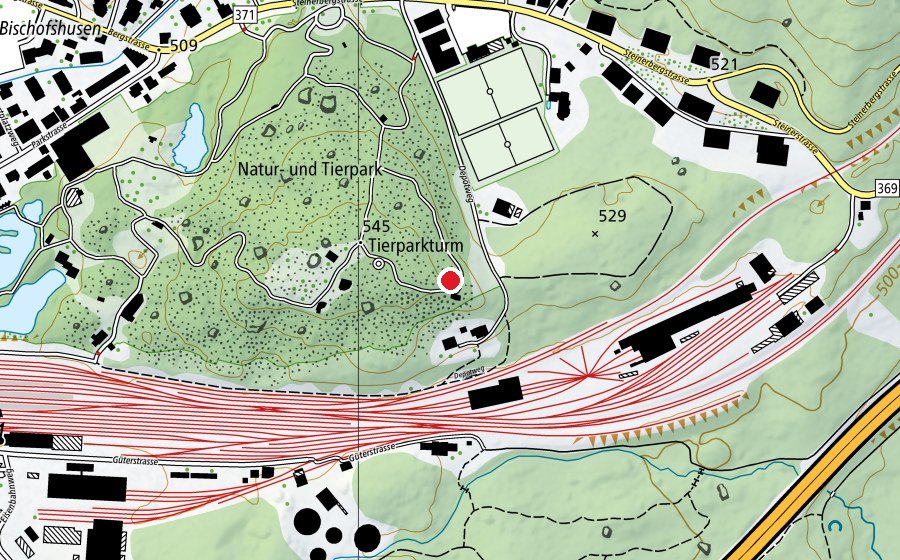 Map showing the location of Hirschweid (Playground)
