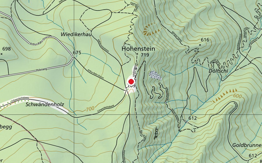 Carte indiquant l’emplacement de Hohenstein (Place de jeux)