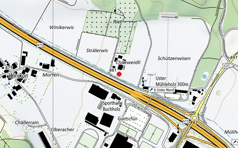 Map showing the location of Hügellandschaft (Playground)