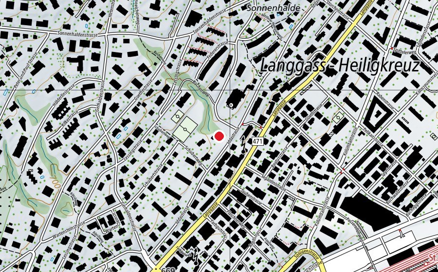 Carte indiquant l’emplacement de Iddastrasse (Place de jeux)