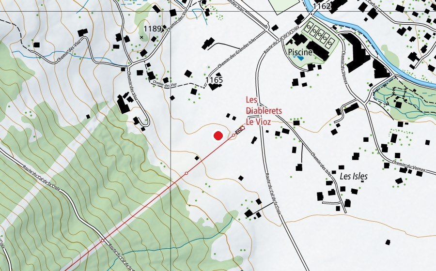 Map showing the location of Jardin des neiges ESS - Funparc (Playground)