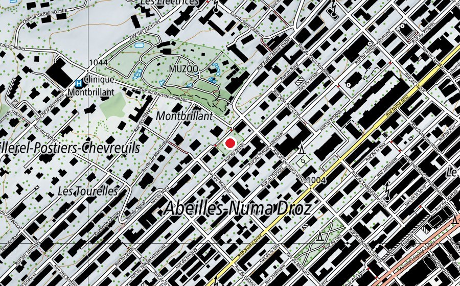 Map showing the location of Jardin Henriette Grandjean (Playground)