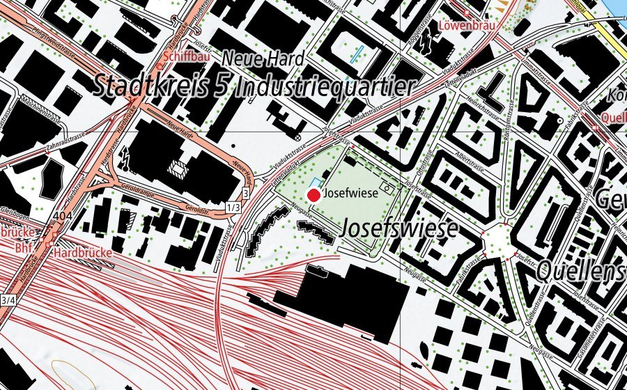 Mappa con la posizione di Josefwiese (Parco giochi)