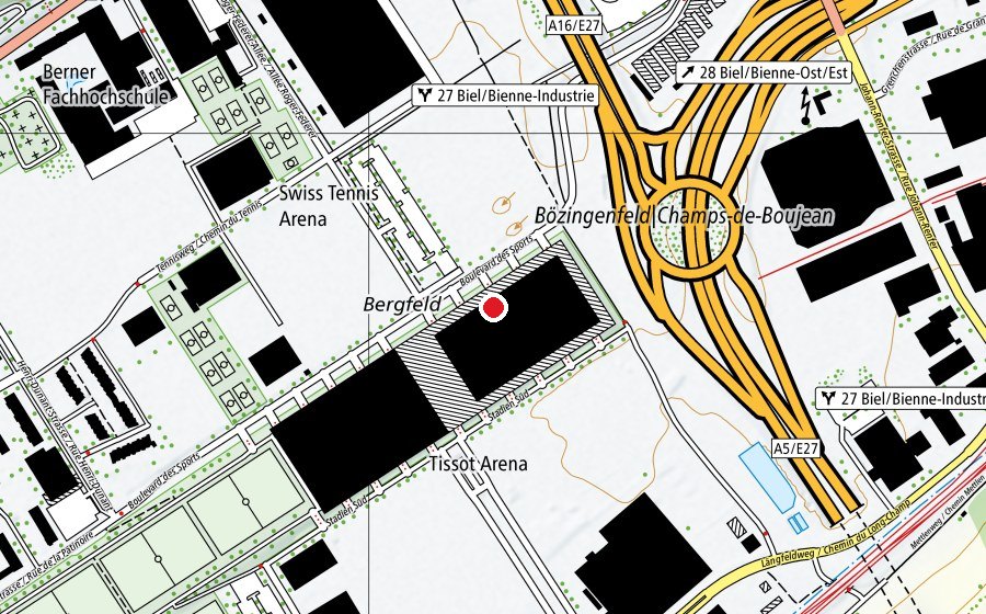 Carte indiquant l’emplacement de JoyPark (Place de jeux)