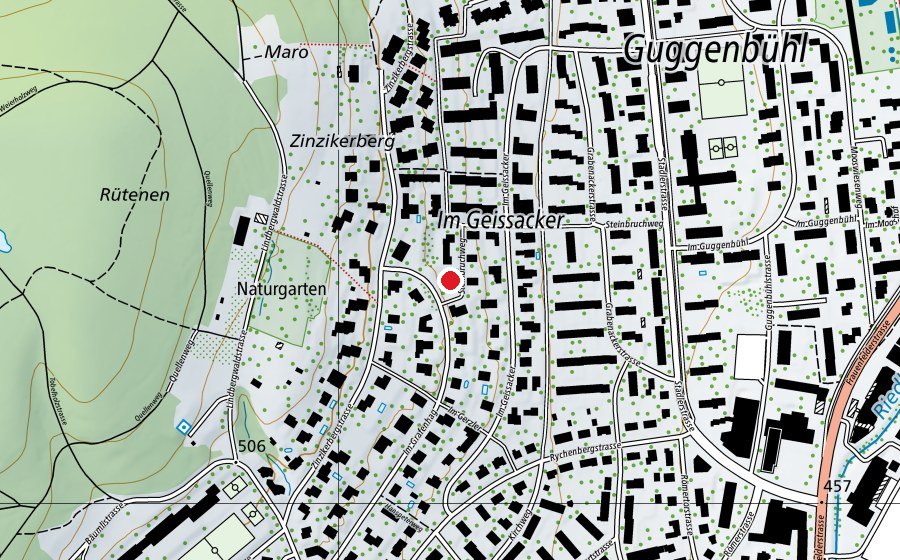 Carte indiquant l’emplacement de KG Gerzler (Place de jeux)
