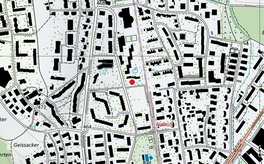 Map showing the location of KG Wallrüti (Playground)