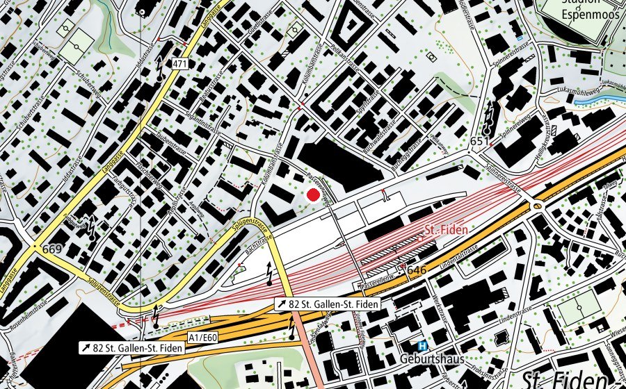 Mappa con la posizione di Kinderbaustelle (Parco giochi)
