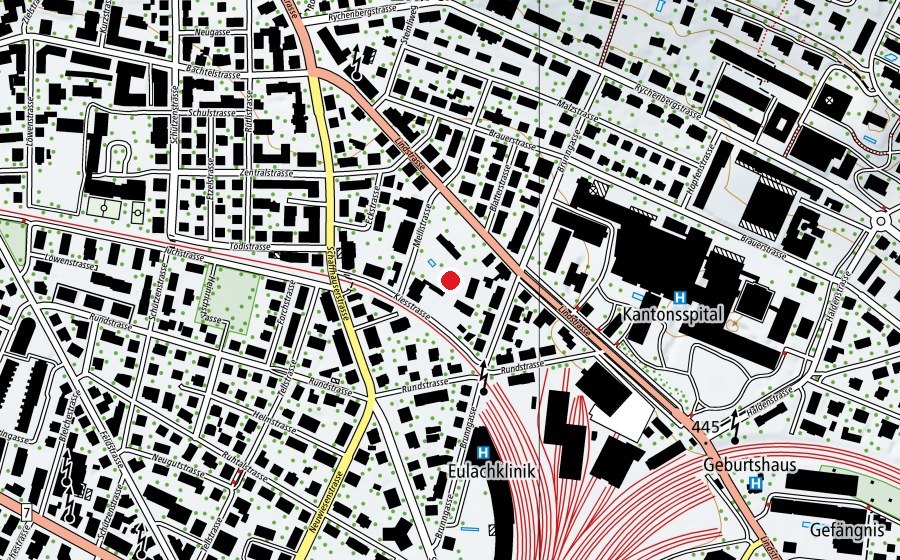Carte indiquant l’emplacement de Kindergarten äusseres Lind (Place de jeux)