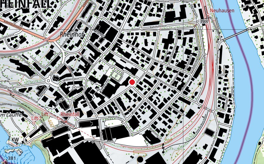 Carte indiquant l’emplacement de Kindergarten Kirchacker (Place de jeux)