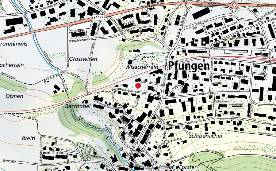 Map showing the location of Kindergarten (Playground)