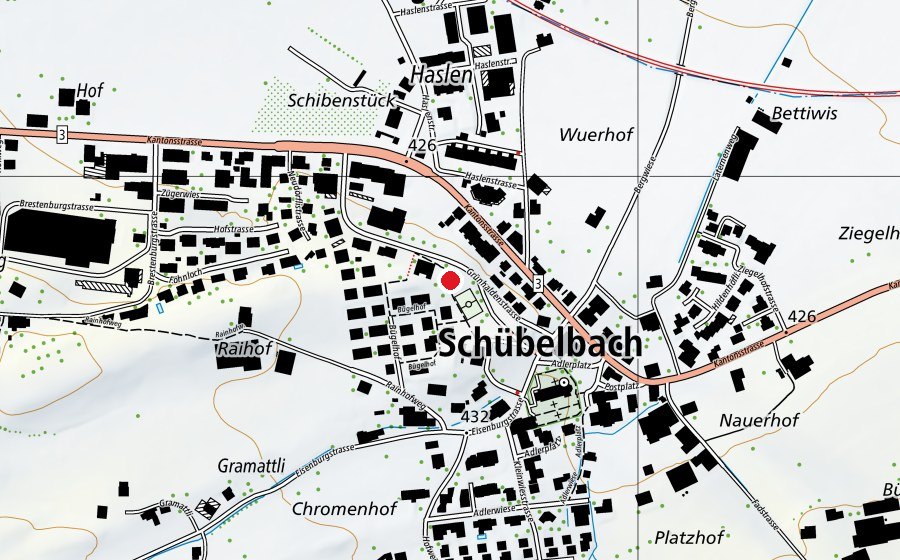 Map showing the location of Kindergarten (Playground)