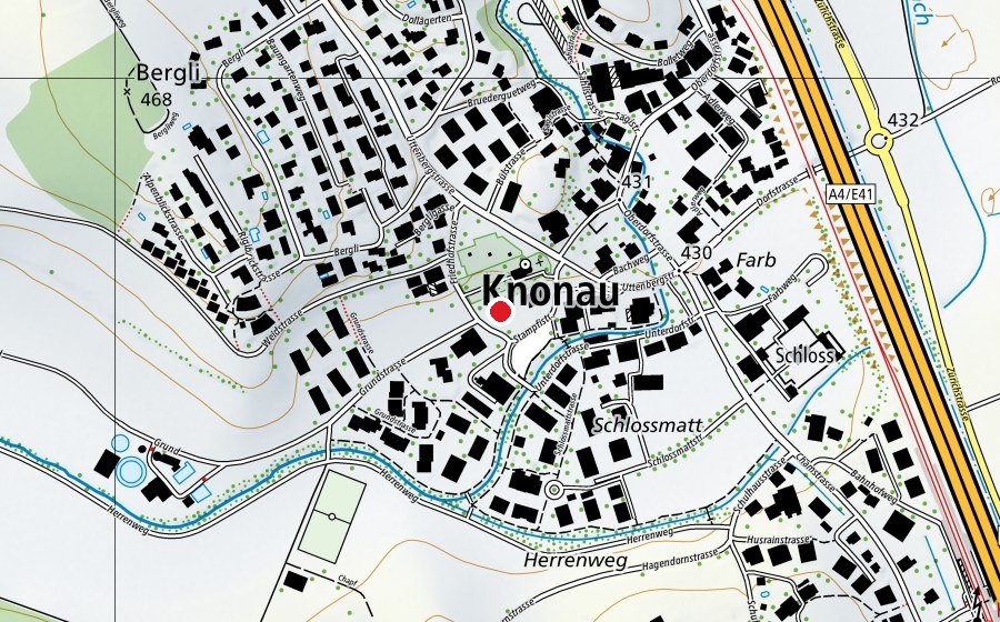 Map showing the location of Kindergarten-Spielplatz (Playground)