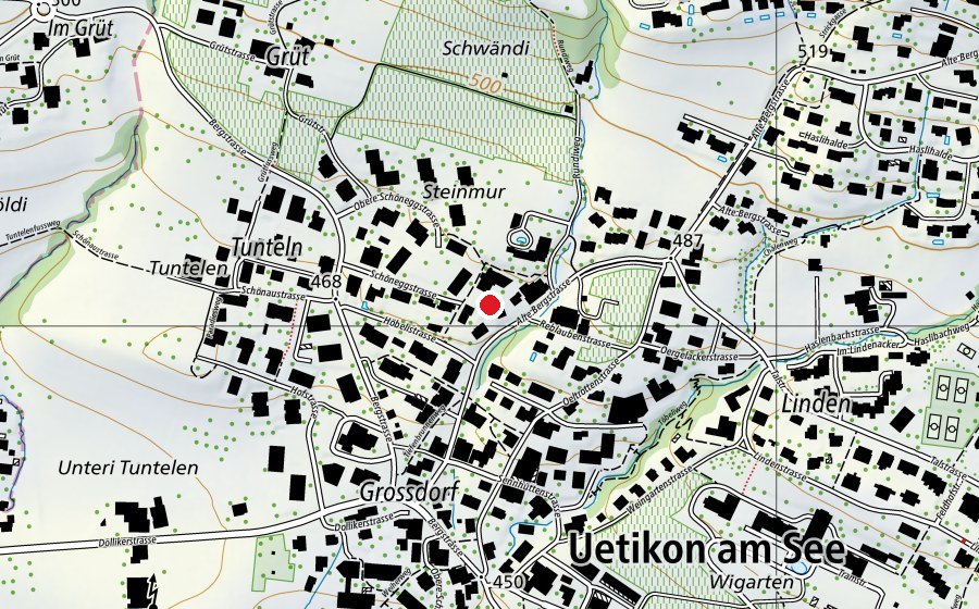 Carte indiquant l’emplacement de Kindergarten (Place de jeux)
