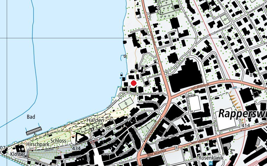 Carte indiquant l’emplacement de Kinderspielplatz Halden (Place de jeux)