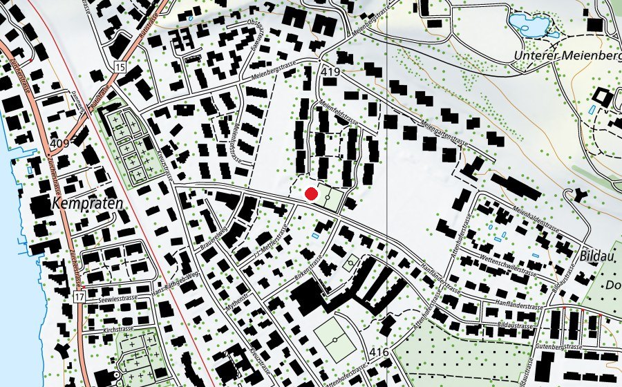 Map showing the location of Kinderspielplatz Hanfländer (Playground)