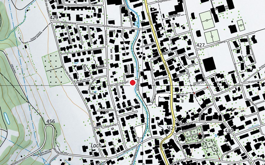 Carte indiquant l’emplacement de Kinderspielplatz Im Chängel (Place de jeux)