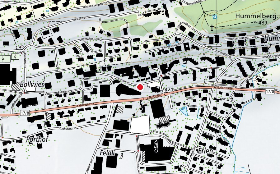 Mappa con la posizione di Kinderspielplatz Kramenweg (Parco giochi)