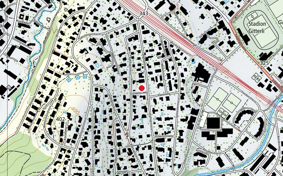 Mappa con la posizione di Kinderspielplatz Langhag (Parco giochi)