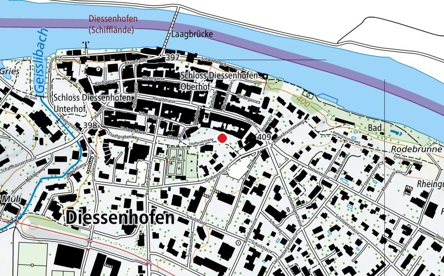 Map showing the location of Kinderspielplatz Stadtgraben (Playground)