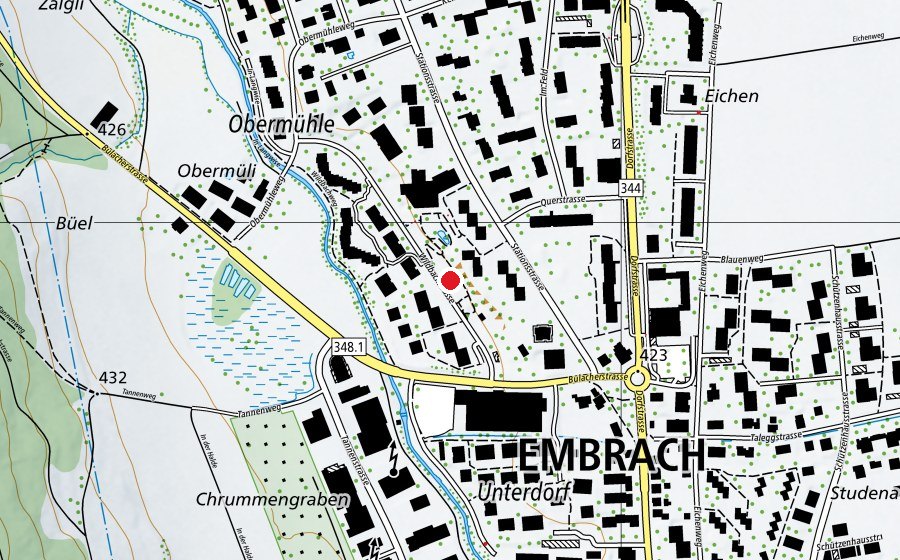 Karte mit dem Standort von Kinderspielplatz, Wildbachstrasse (Spielplatz)
