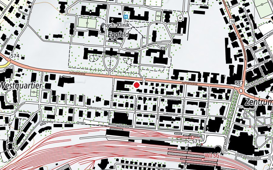 Carte indiquant l’emplacement de Kindertagesstätte Pestalozzi (Place de jeux)