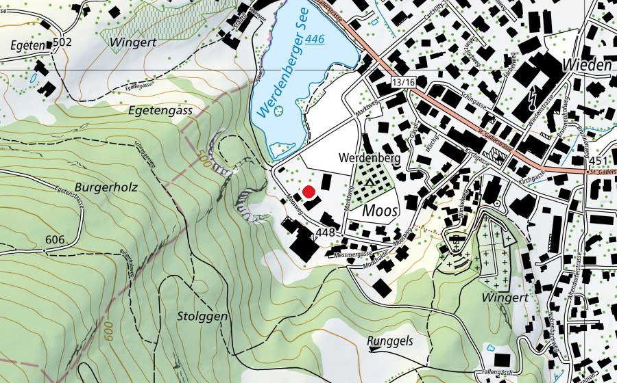 Carte indiquant l’emplacement de Kinderverkehrsgarten (Place de jeux)