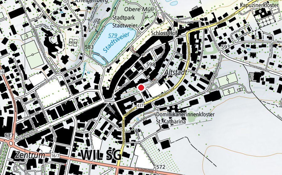 Mappa con la posizione di Kirchplatzschulhaus (Parco giochi)