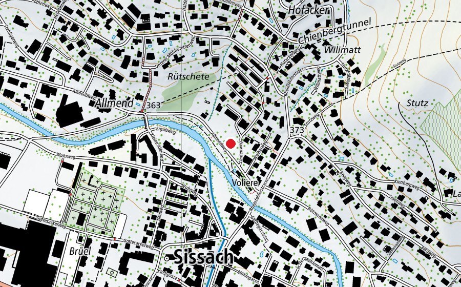 Map showing the location of Kleine Allmend (Playground)