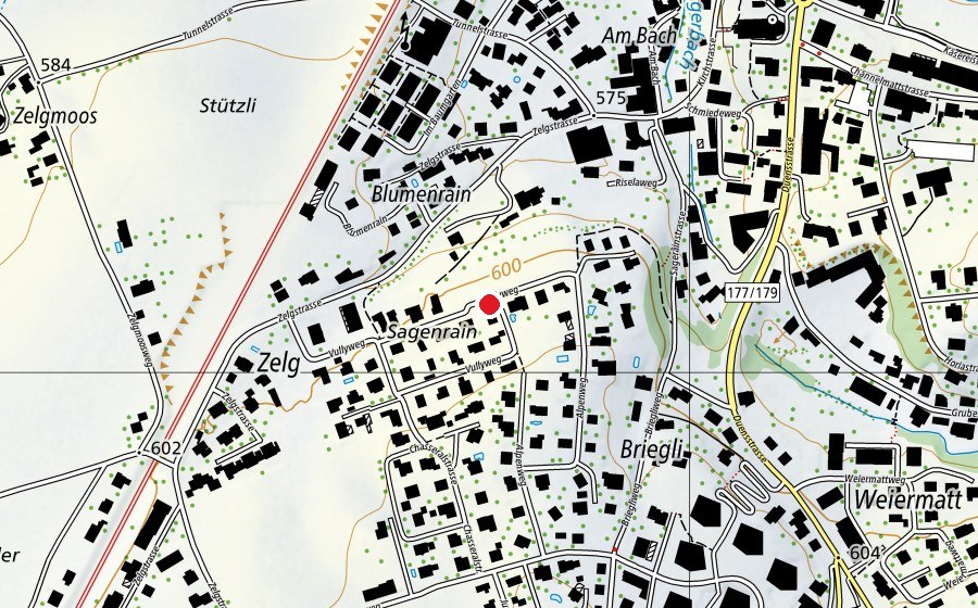 Map showing the location of Klettergerüst (Playground)
