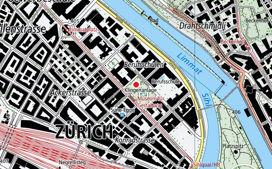 Map showing the location of Klingenpark (Playground)