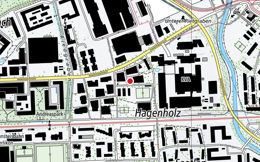 Carte indiquant l’emplacement de KLM (Place de jeux)
