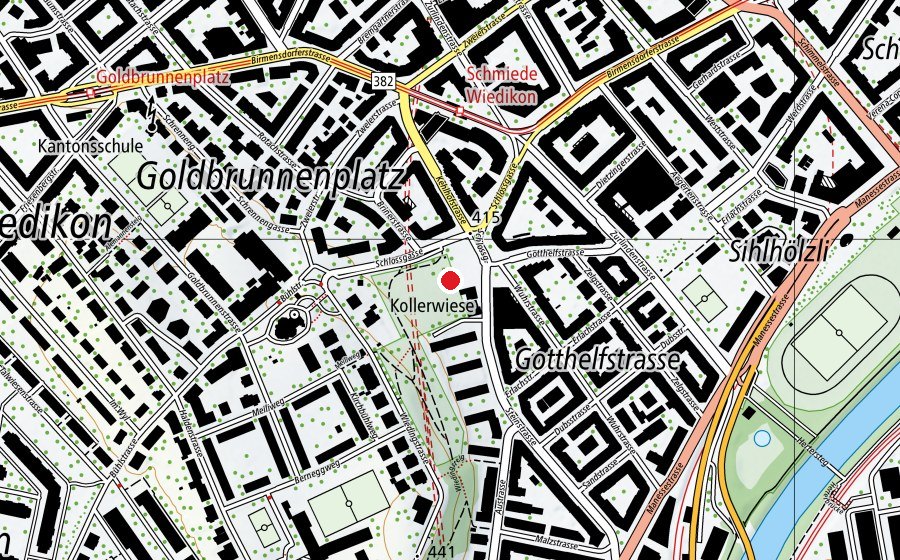 Map showing the location of Kollerwiese (Playground)