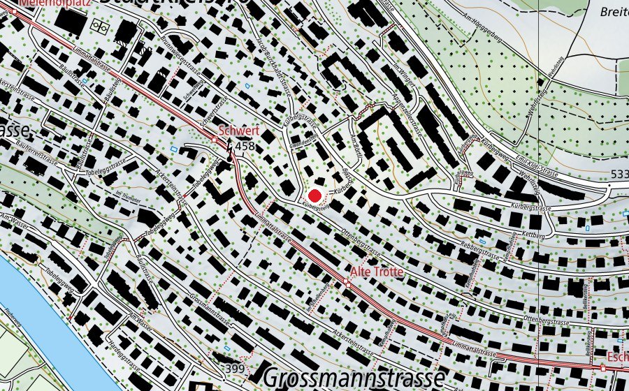 Map showing the location of Kürberganlage (Playground)