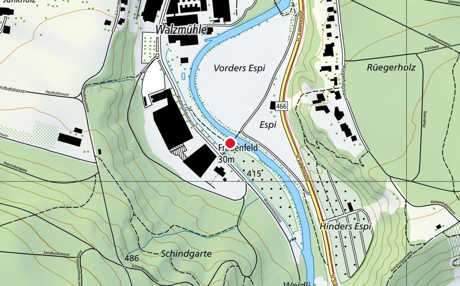 Mappa con la posizione di Kugelbahn der Schreinerei Fehlmann AG (Parco giochi)