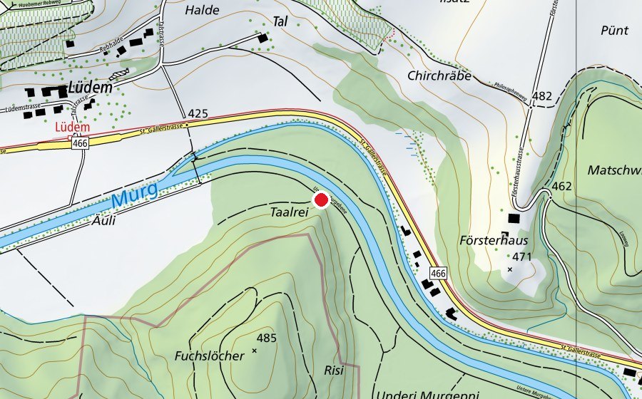 Karte mit dem Standort von Kugelbahn der Schreinerei Fehlmann AG (Spielplatz)