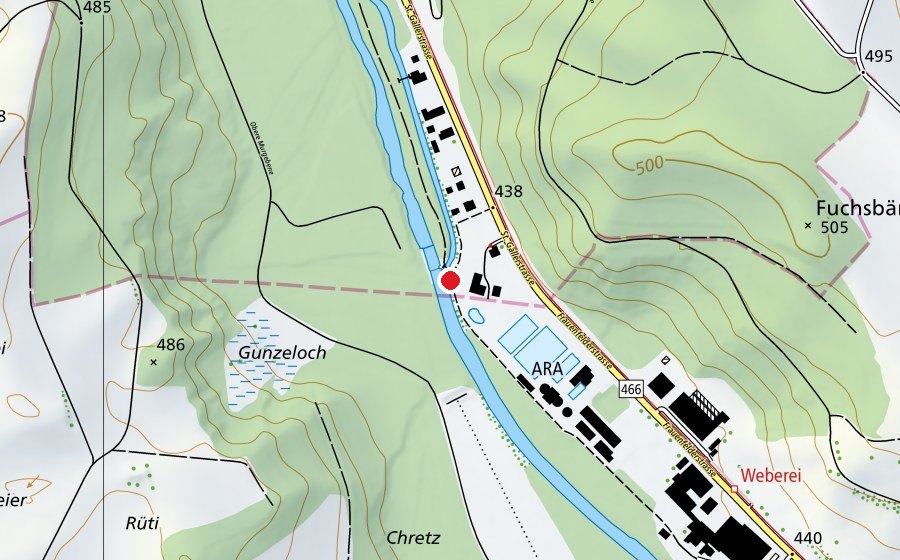 Karte mit dem Standort von Kugelbahn der Schreinerei Roost AG (Spielplatz)