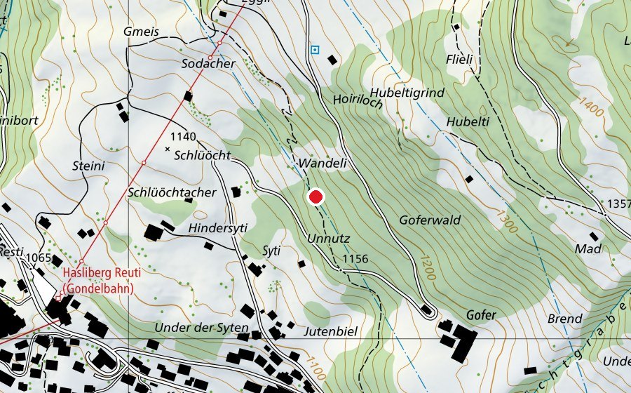 Map showing the location of Kugelweg Kugelbahn 9 (Playground)